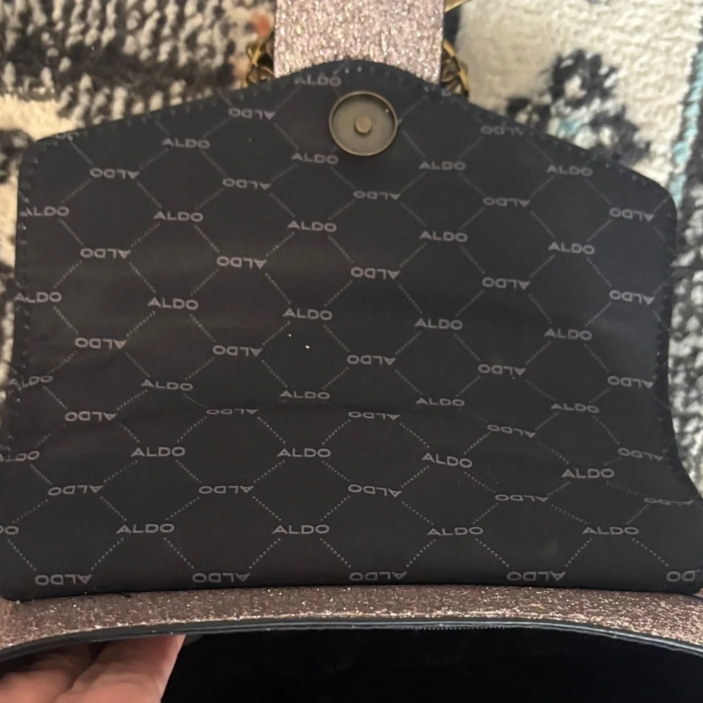 Aldo Glittery Pink Mini Bag with Bow and Chain - Picture 3 of 6